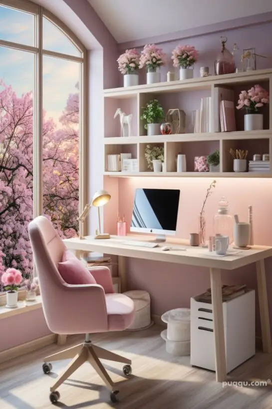 Girly Home Office Ideas Create A Chic Workspace Puqqu   Girly Home Office Ideas 26 545x818 