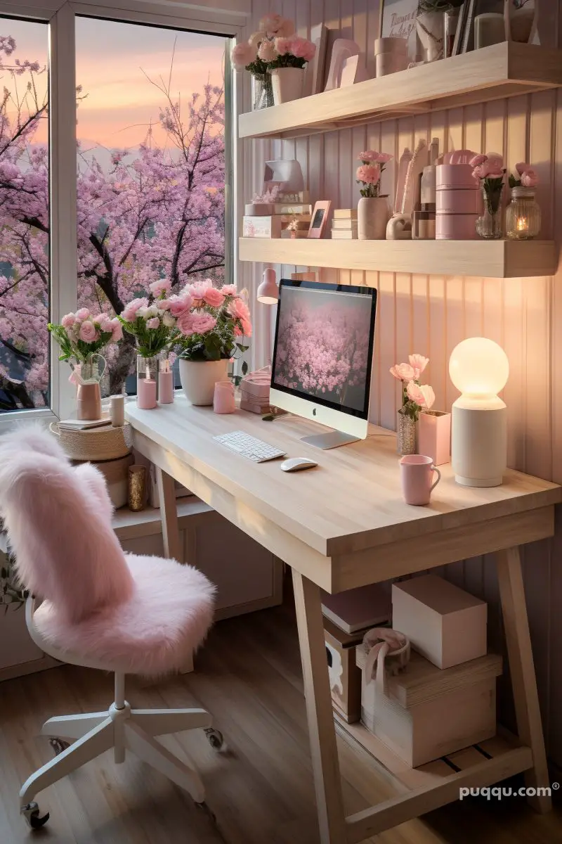 Girly Home Office Ideas Create A Chic Workspace Puqqu   Girly Home Office Ideas 27 