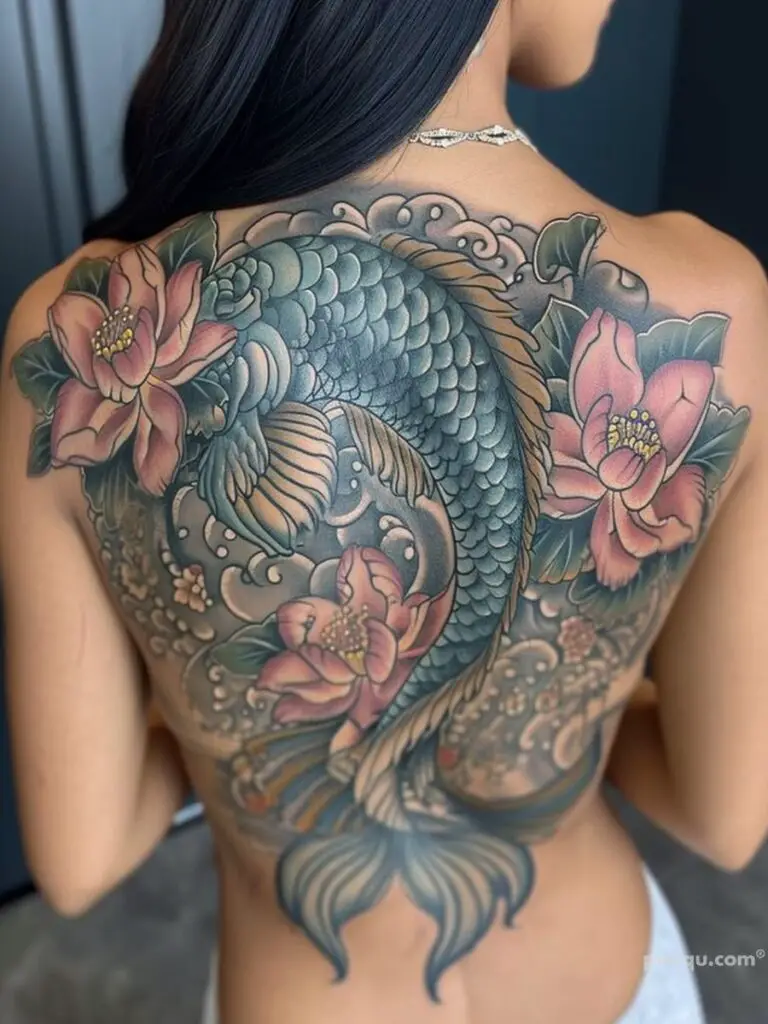 Fabulous Half Spine Tattoo Design For Hot Girl – Truetattoos