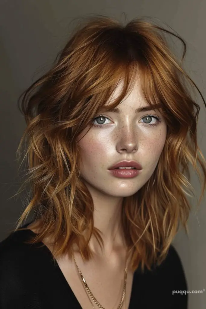 Medium Hairstyles Women's Natural Looking Wavy Human Hair Blend Wigs With  Bangs | eBay