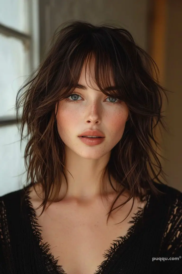 30 Best Medium Layered Haircuts with Bangs to Style in 2024