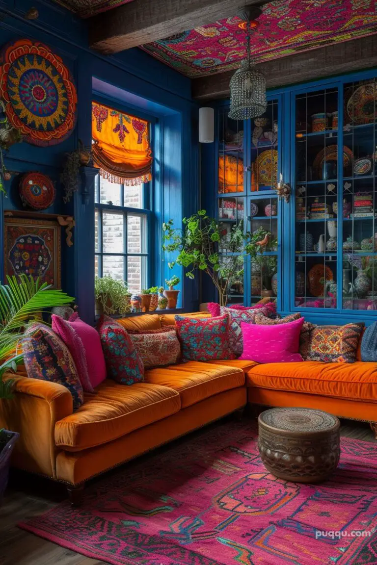 Boho Maximalist Living Room Designs - Puqqu