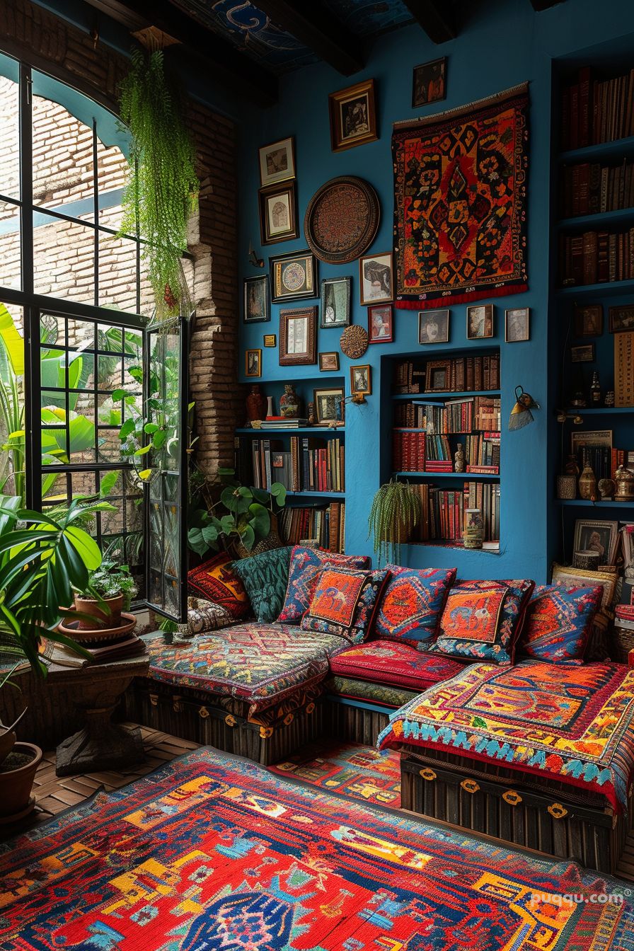 Boho Maximalist Living Room Designs - Puqqu