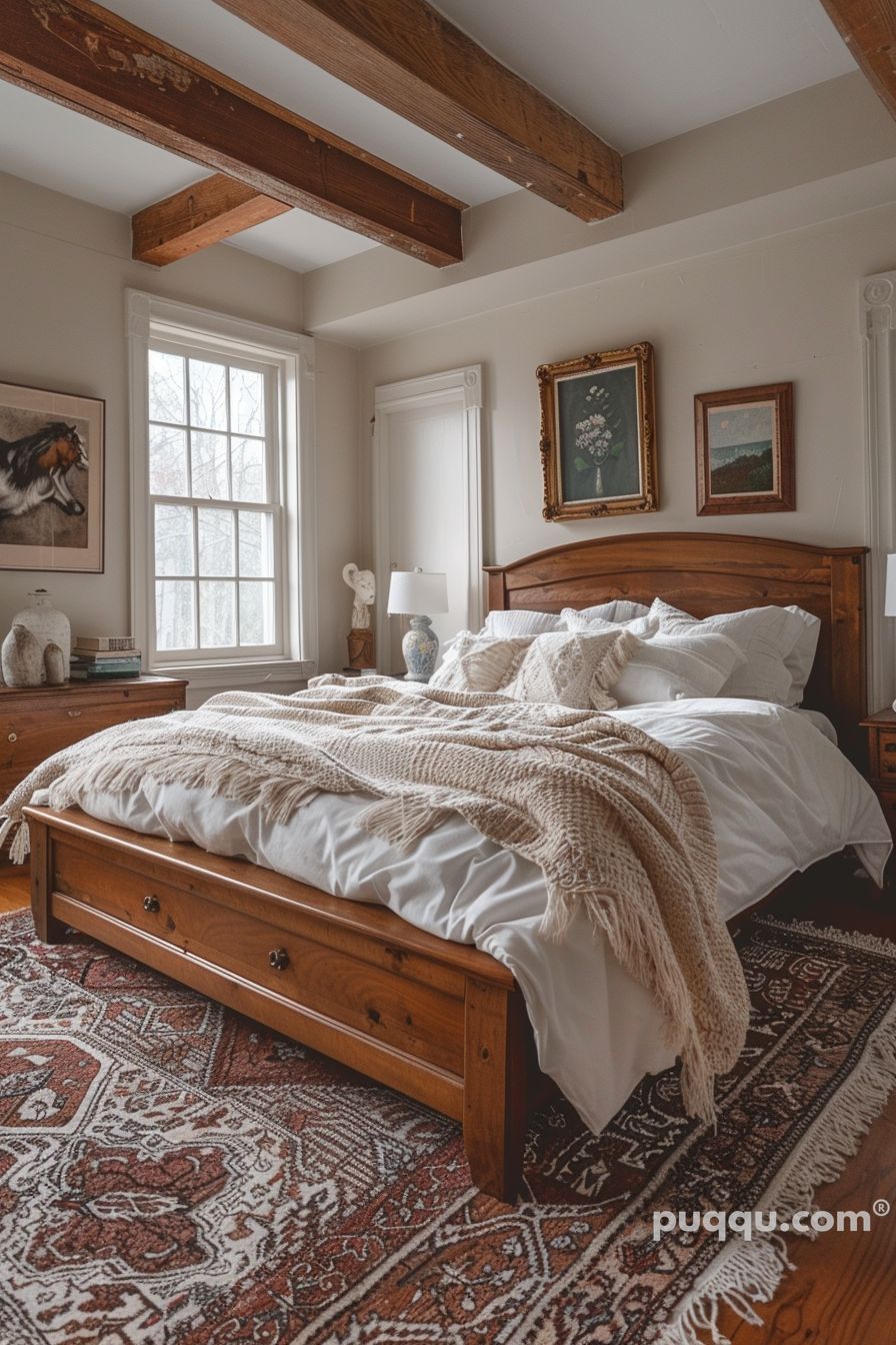 Vintage Farmhouse Bedroom: Timeless Charm and Cozy Retreat - Puqqu