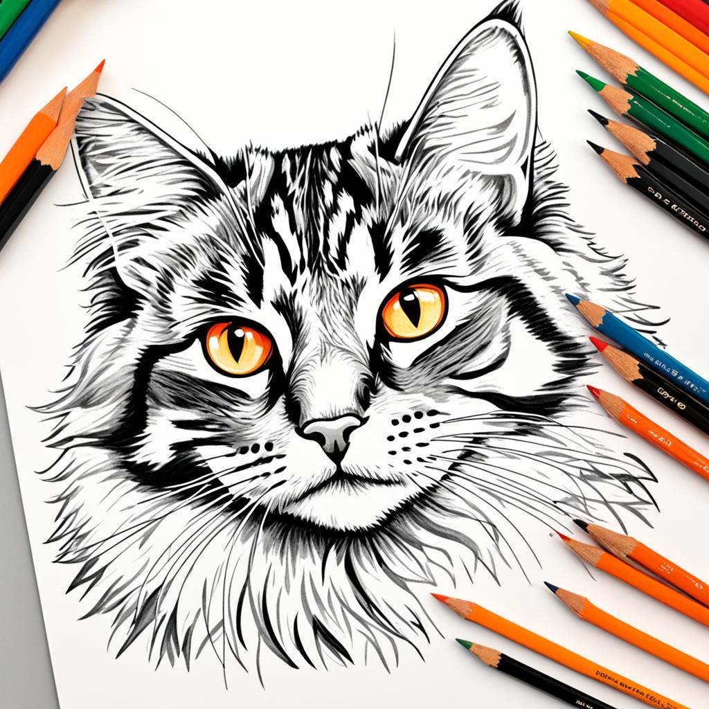 Essential tools for cat drawing
