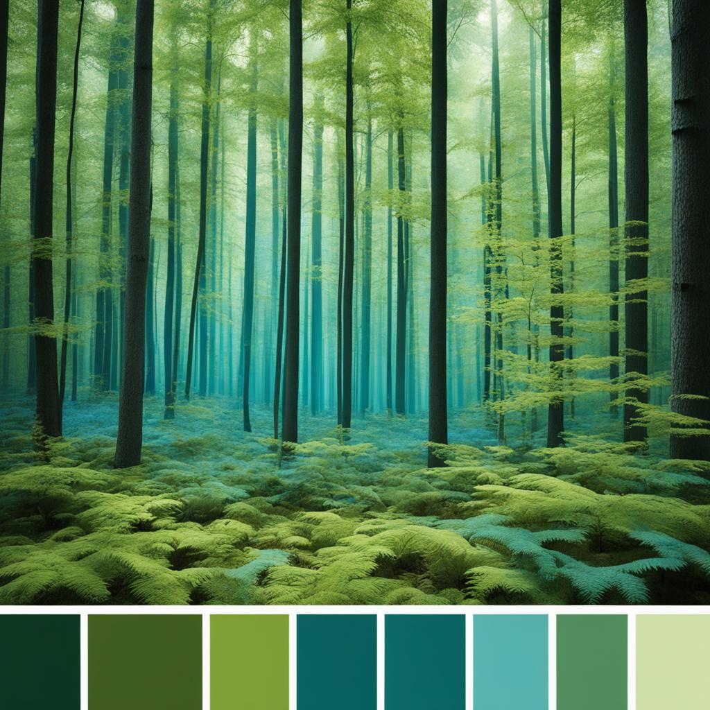 Forest themed bedroom color palette