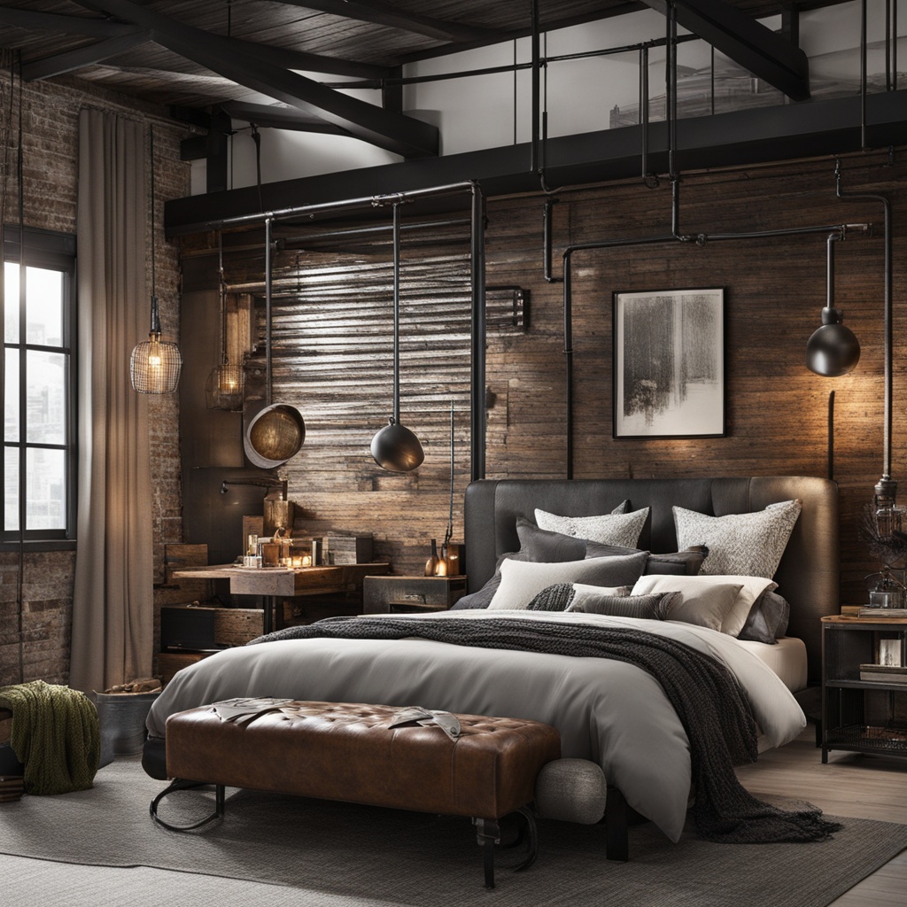 Industrial chic design with exposed pipes