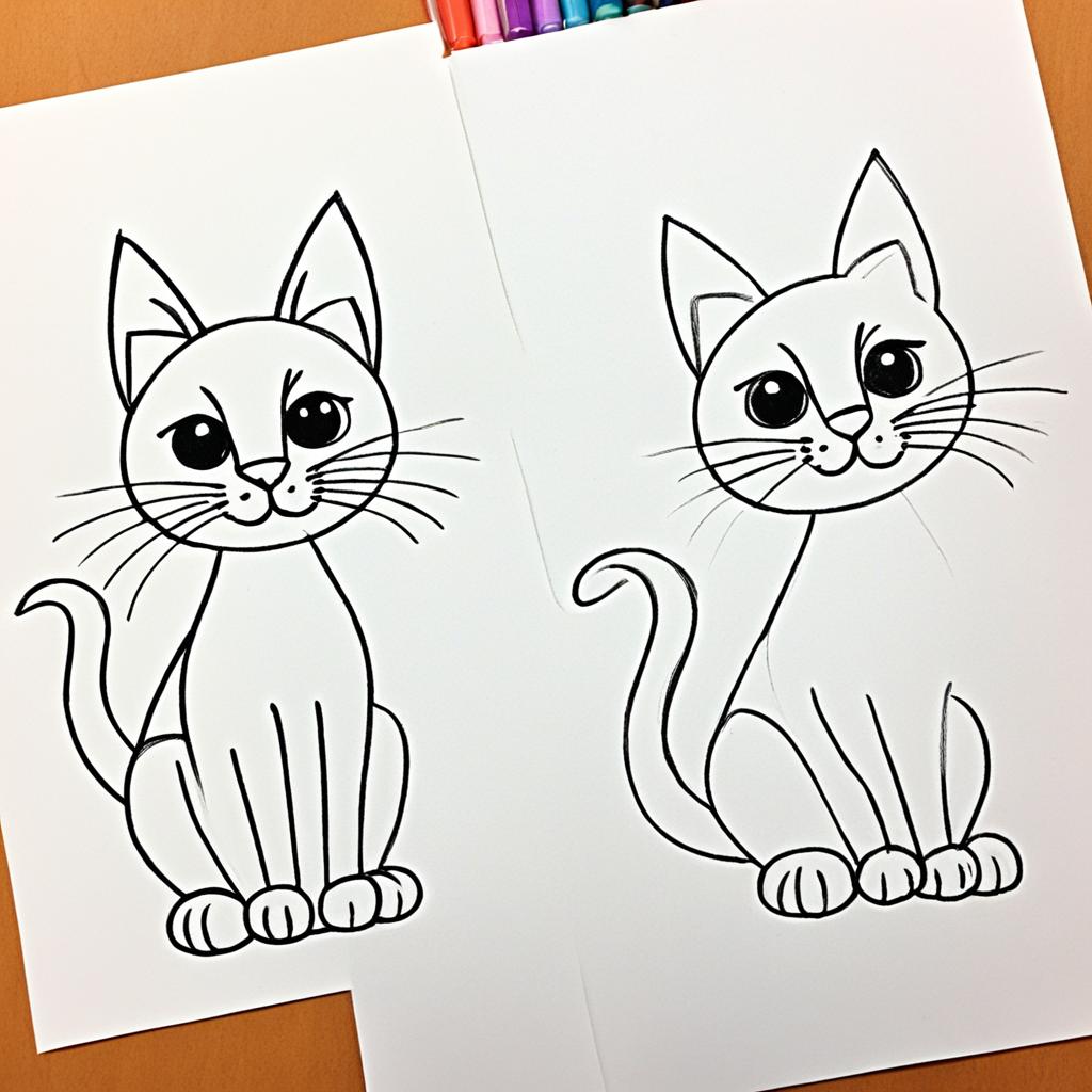 cat drawing step-by-step