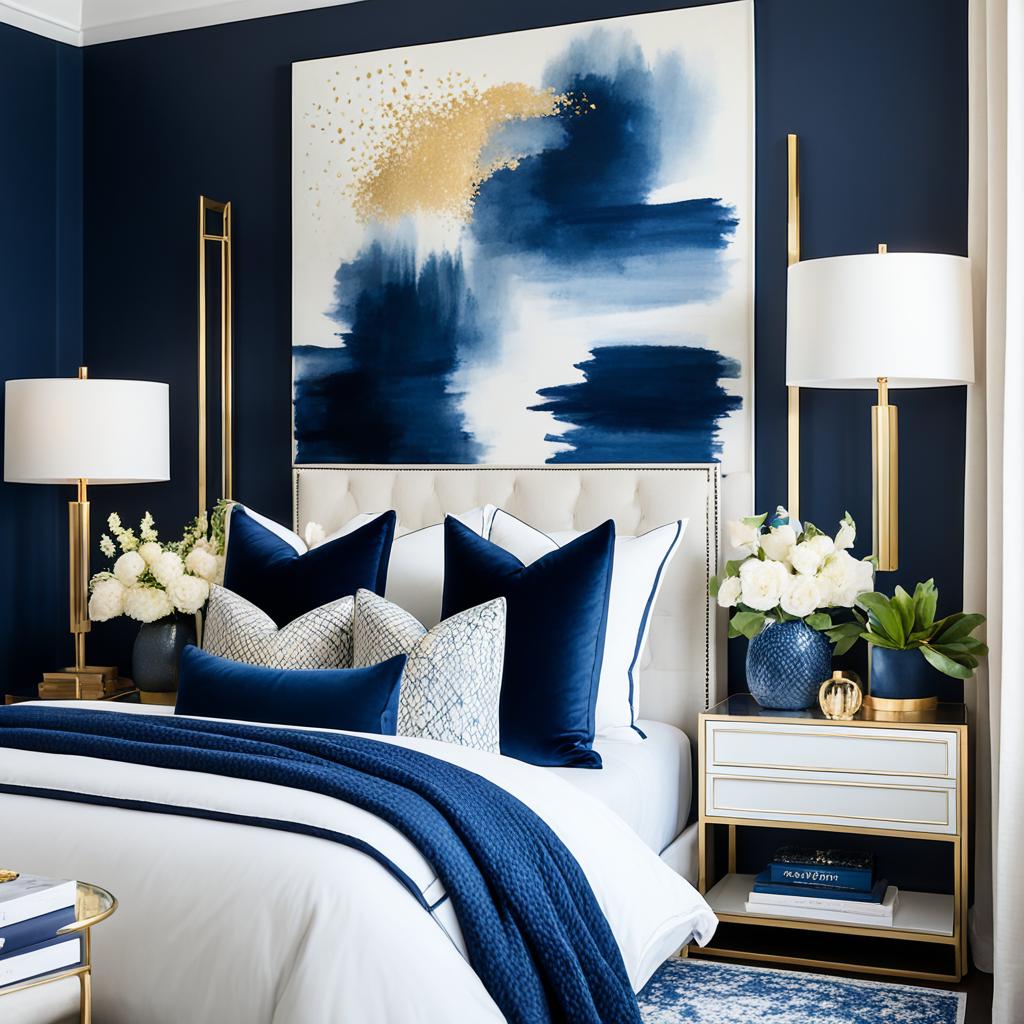 navy blue bedroom