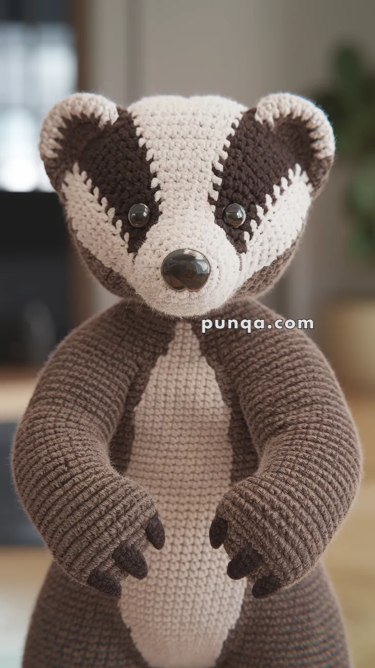 Amigurumi Badger Cub – FREE Crochet Pattern