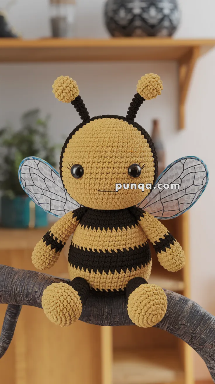 Realistic crochet image for Amigurumi Bumblebee - FREE Crochet Pattern