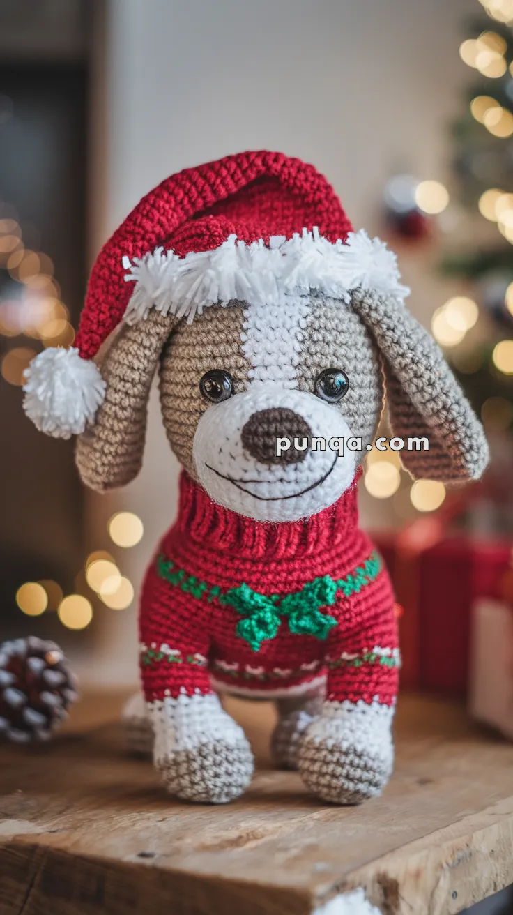 Amigurumi Christmas Dog – FREE Crochet Pattern