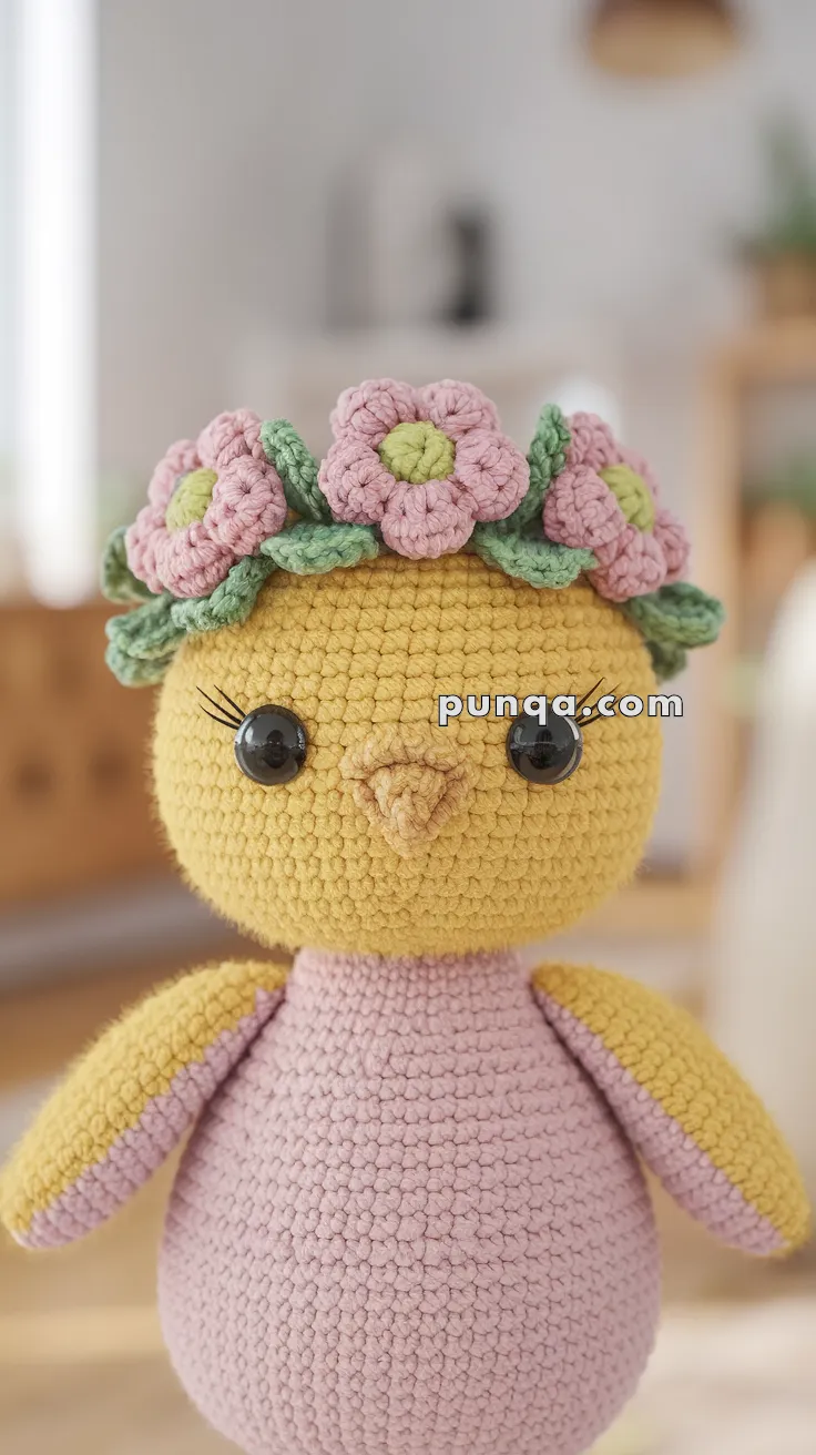 Amigurumi Easter Chick With Flower Crown – FREE Crochet Pattern