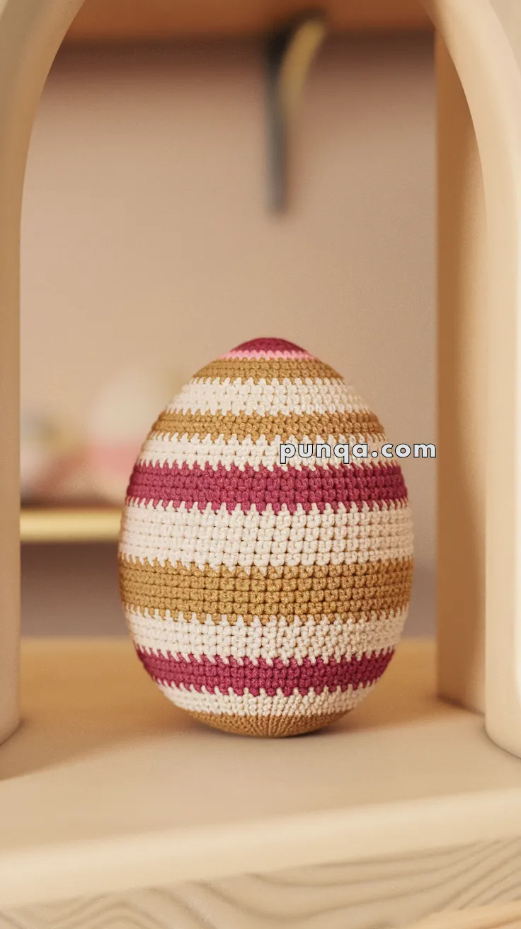Realistic crochet image for Amigurumi Easter Egg With Stripes - FREE Crochet Pattern