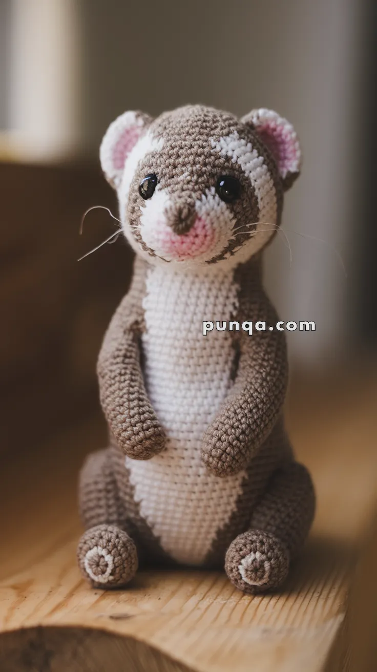 Realistic crochet image for Amigurumi Ferret Baby - FREE Crochet Pattern