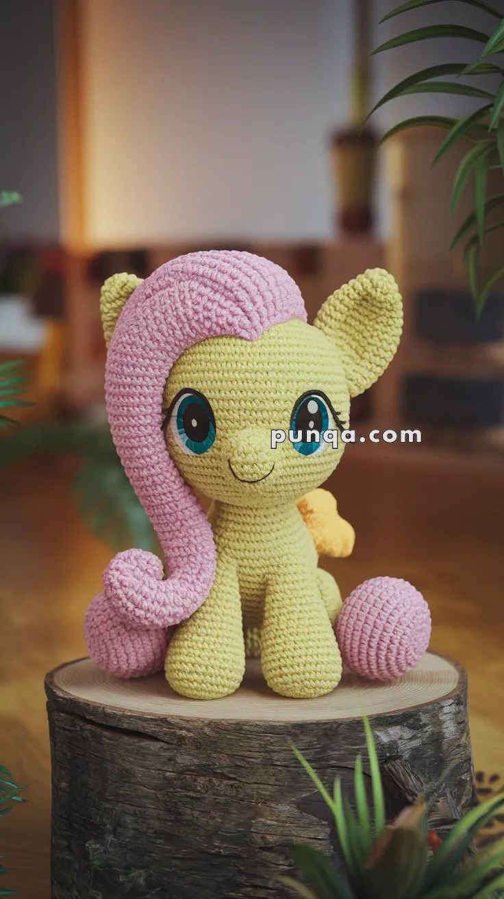 Realistic crochet image for Amigurumi Fluttershy - FREE Crochet Pattern