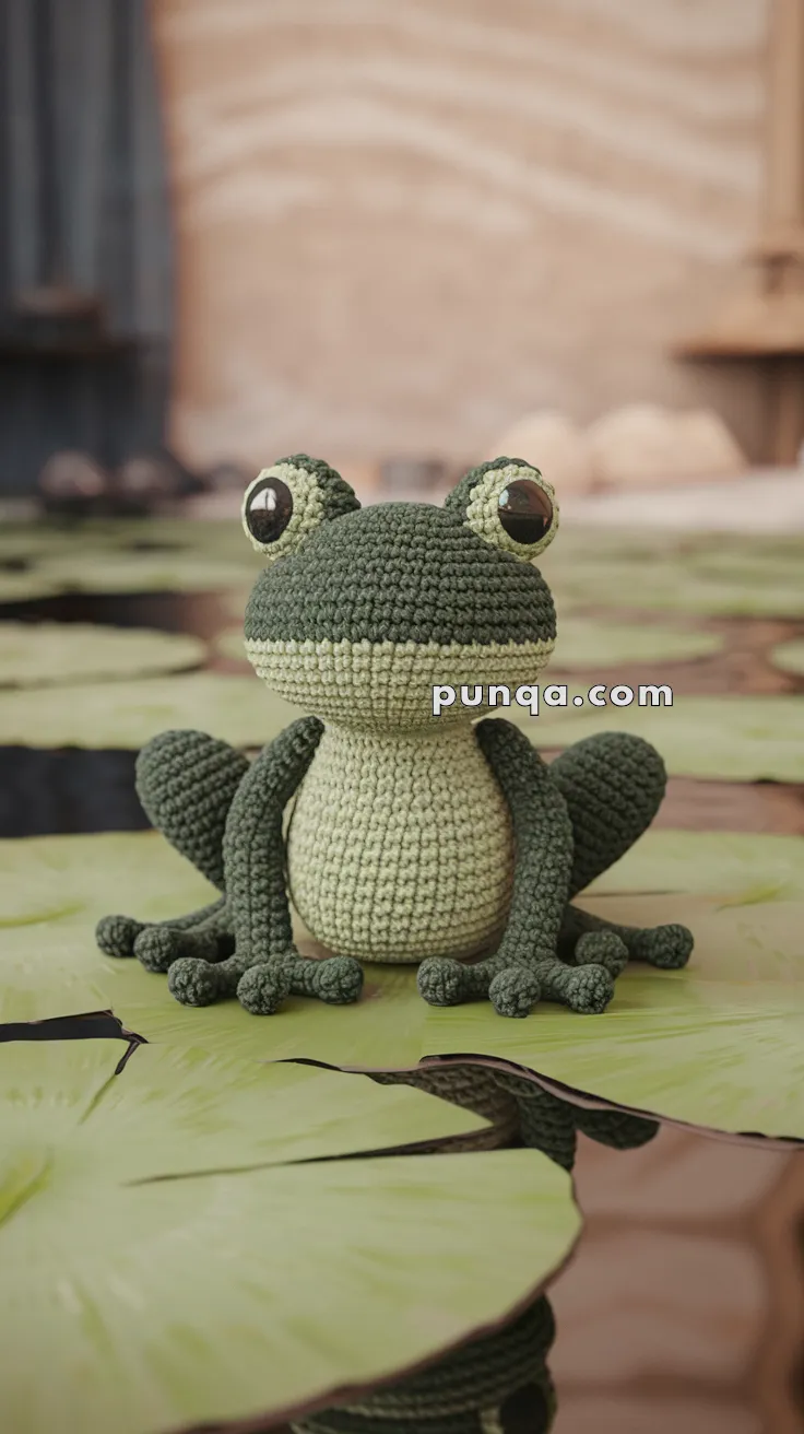 Realistic crochet image for Amigurumi Green Frog - FREE Crochet Pattern
