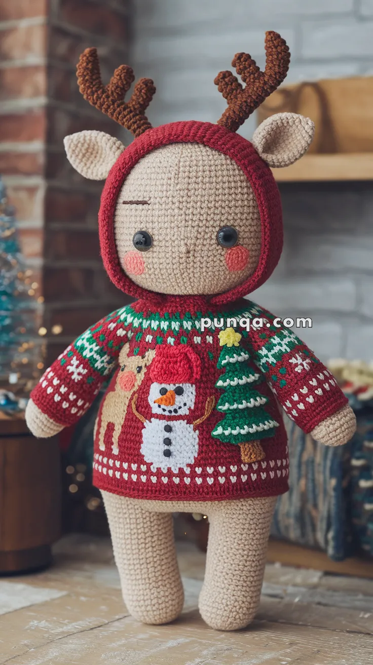 Realistic crochet image for Amigurumi Holiday Sweater - FREE Crochet Pattern