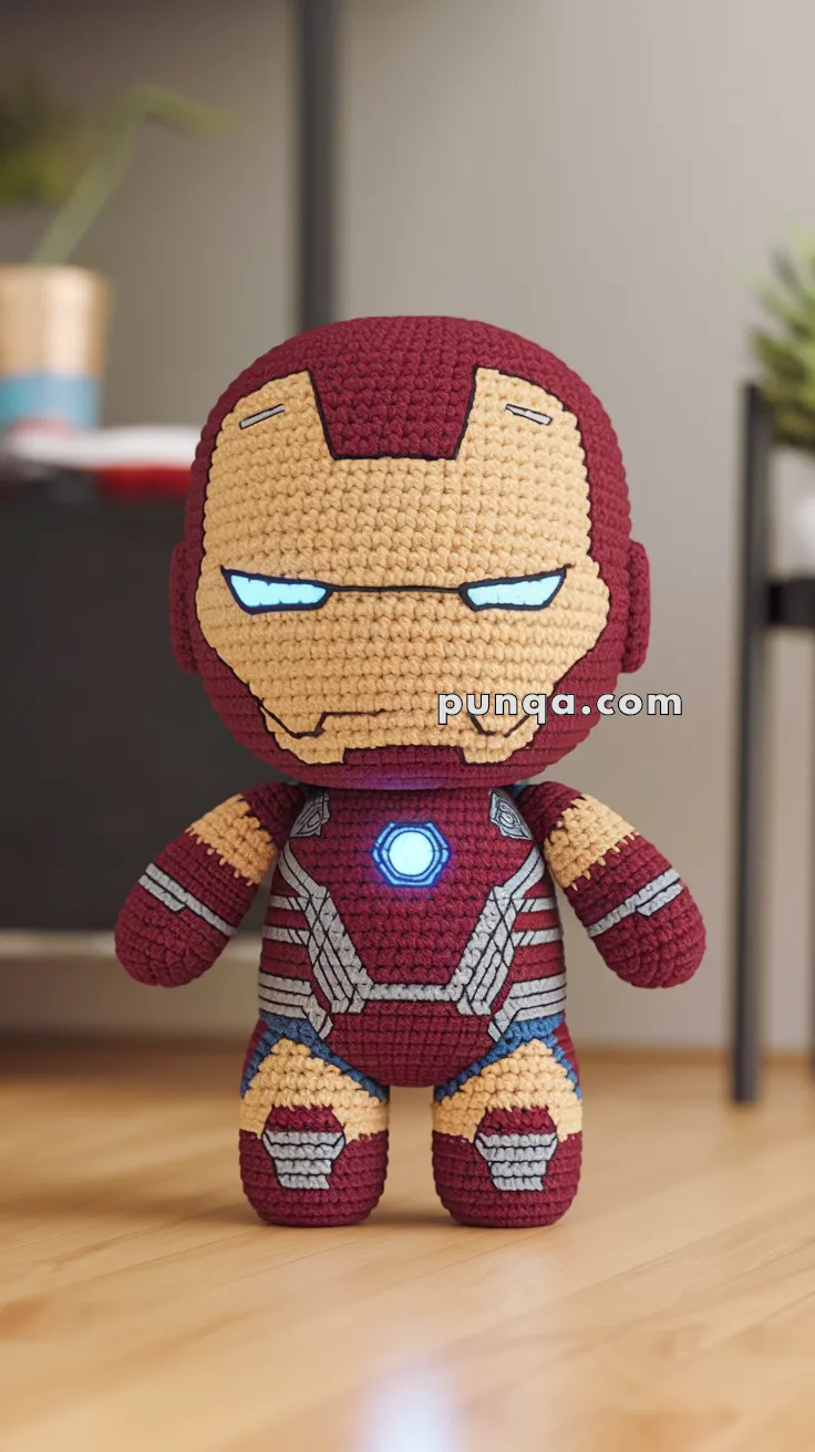 Realistic crochet image for Amigurumi Iron Man - FREE Crochet Pattern