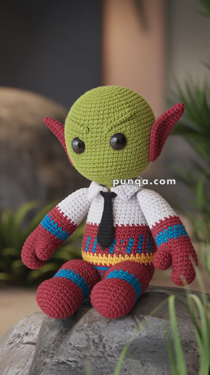 Realistic crochet image for Amigurumi Martian Manhunter - FREE Crochet Pattern
