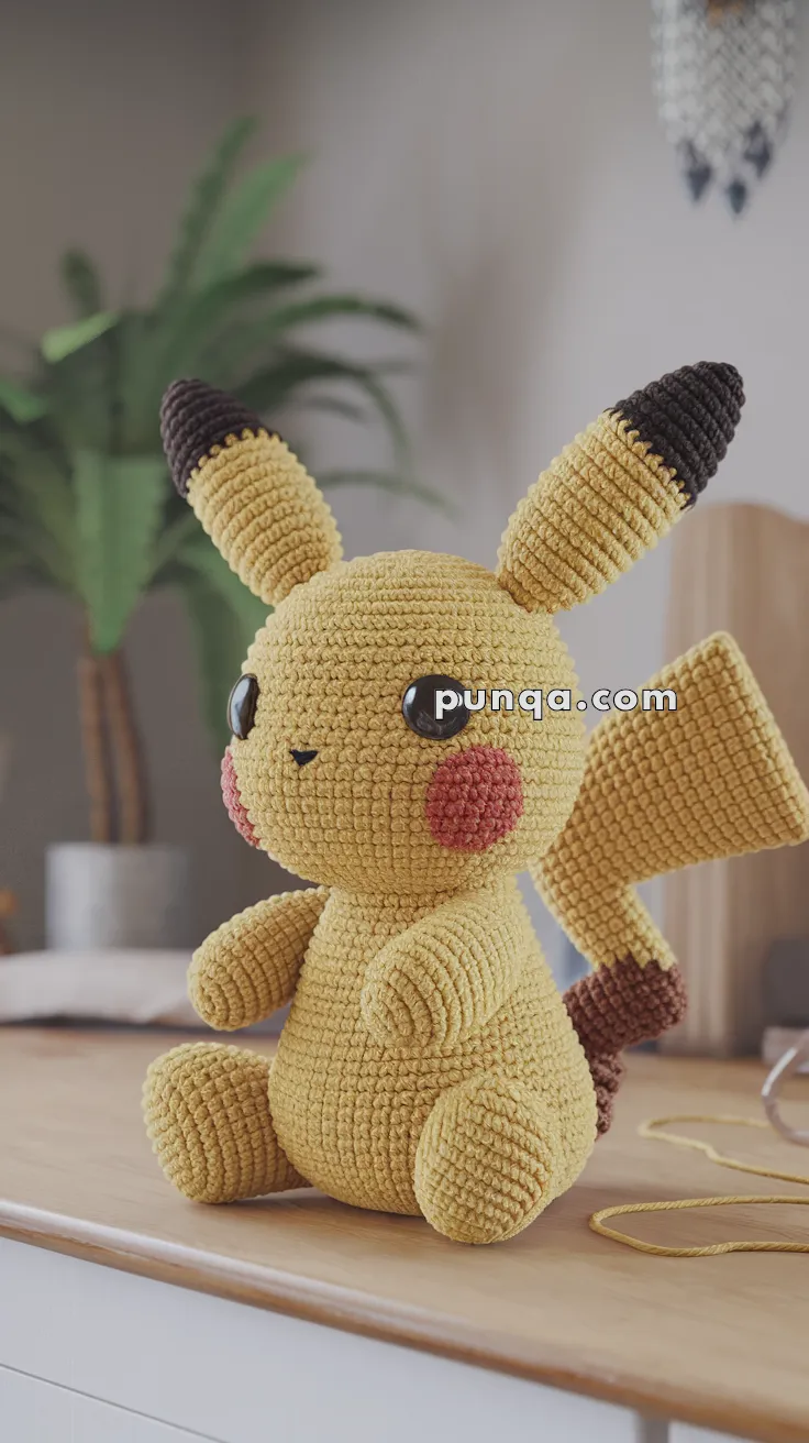 Realistic crochet image for Amigurumi Pikachu - FREE Crochet Pattern