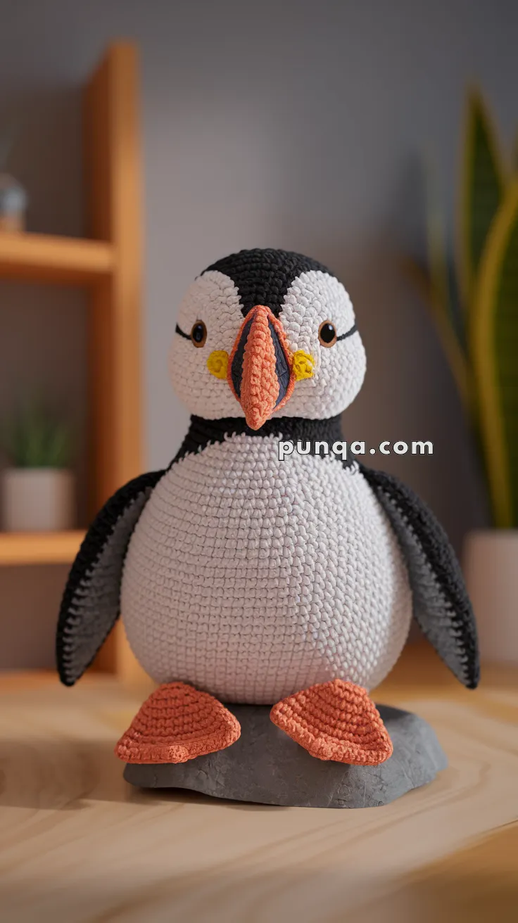 Realistic crochet image for Amigurumi Puffin Baby - FREE Crochet Pattern