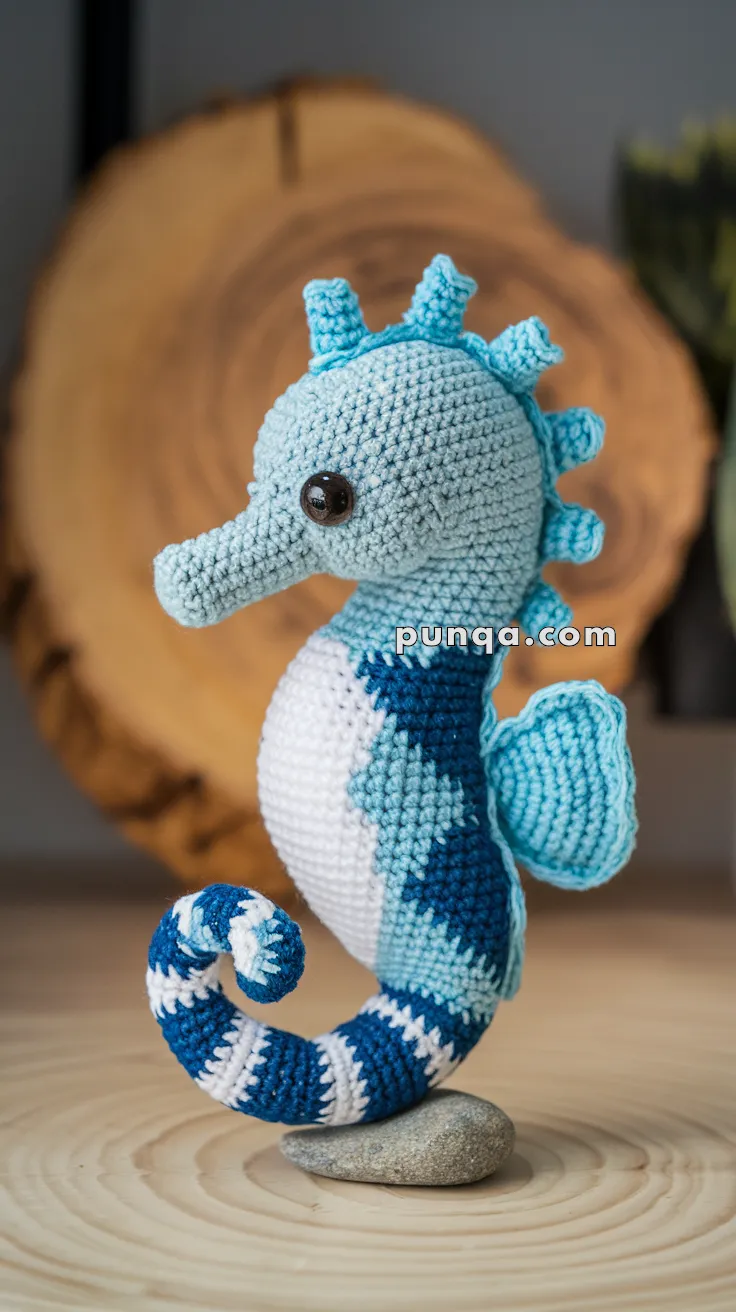 Realistic crochet image for Amigurumi Seahorse Baby - FREE Crochet Pattern