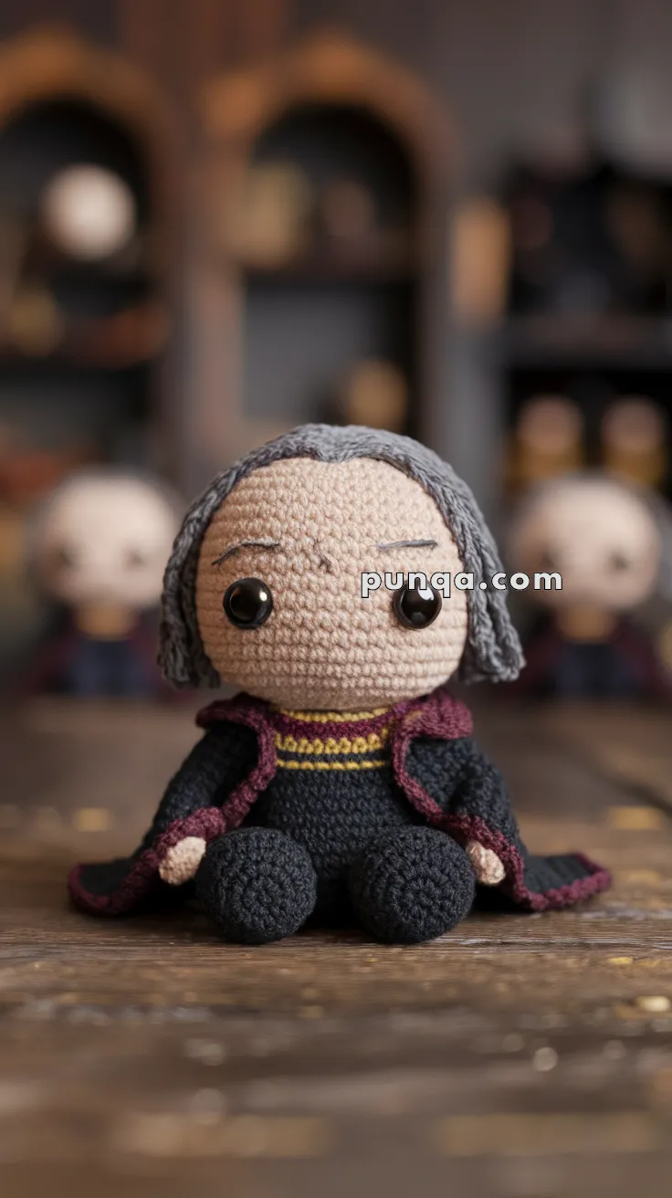 Realistic crochet image for Amigurumi Severus Snape - FREE Crochet Pattern
