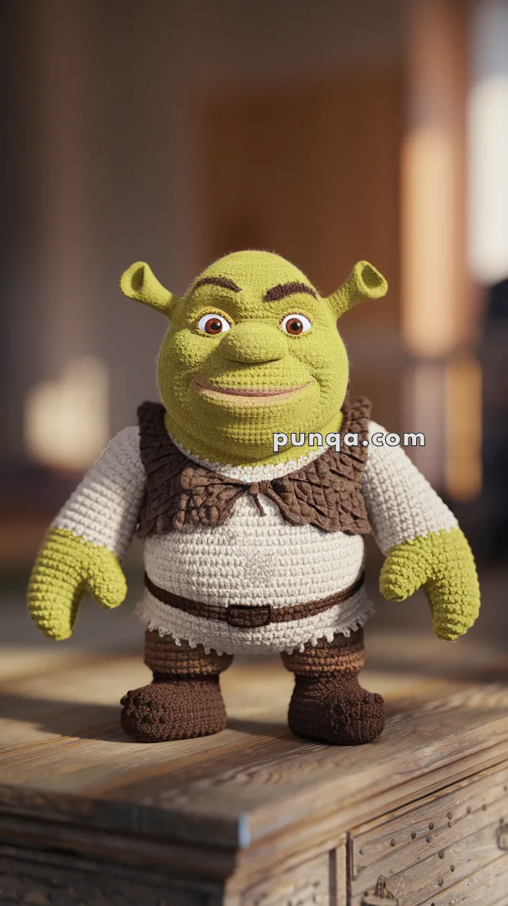 Realistic crochet image for Amigurumi Shrek - FREE Crochet Pattern