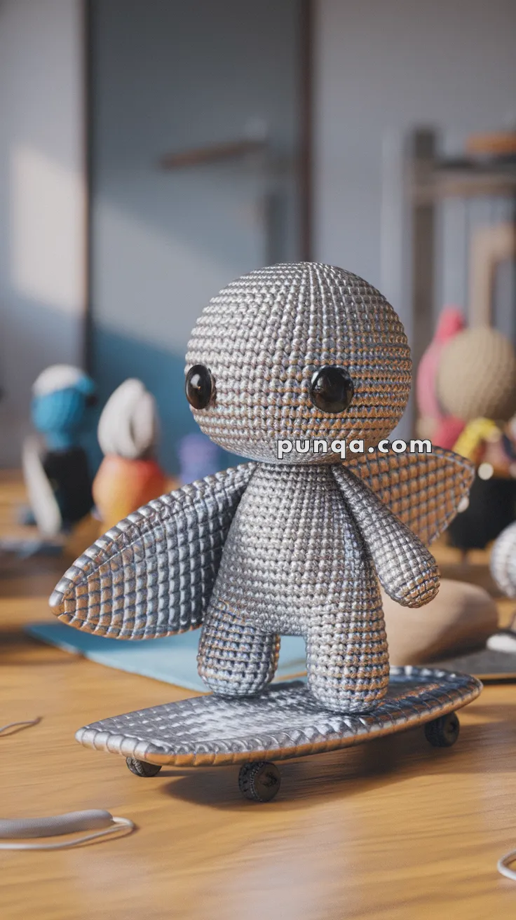 Realistic crochet image for Amigurumi Silver Surfer - FREE Crochet Pattern