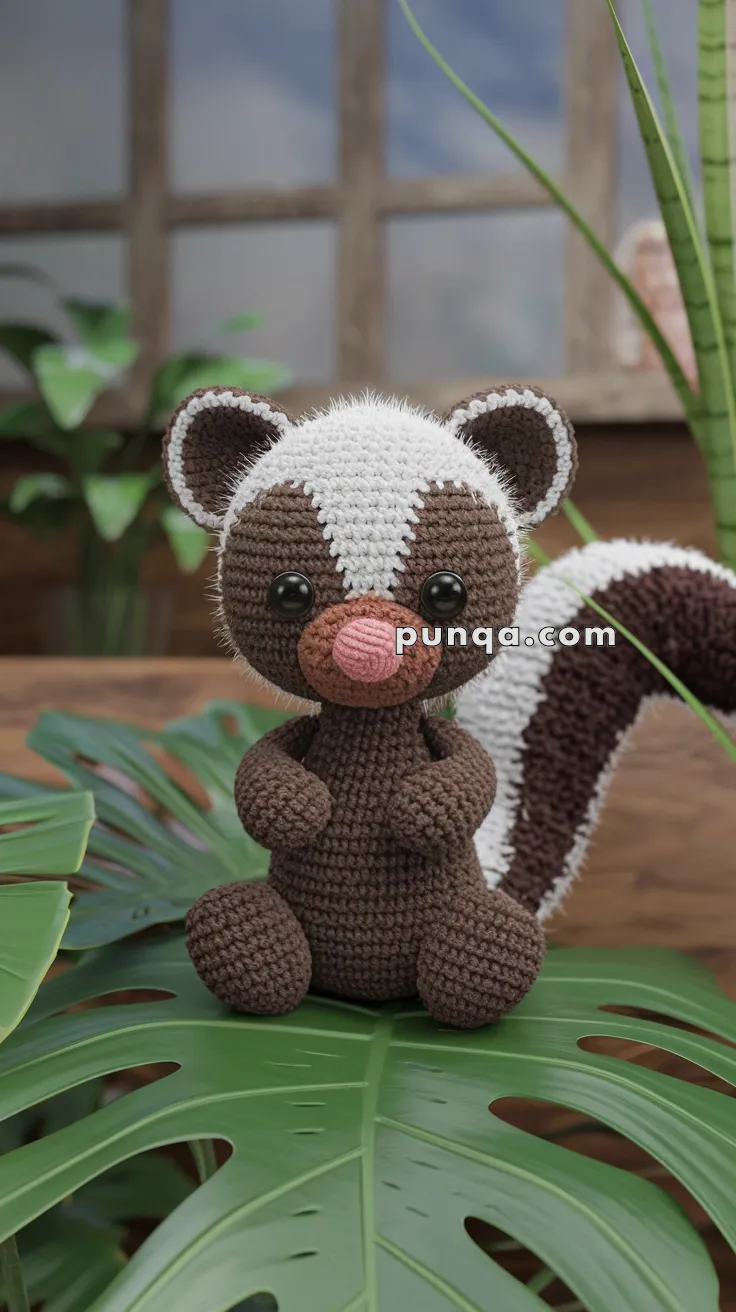 Realistic crochet image for Amigurumi Skunk - FREE Crochet Pattern