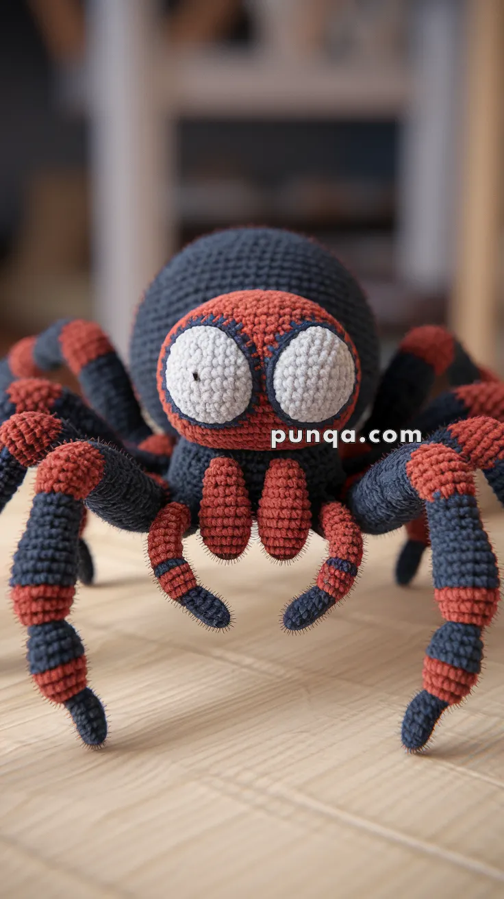 Realistic crochet image for Amigurumi Venomous Spider - FREE Crochet Pattern