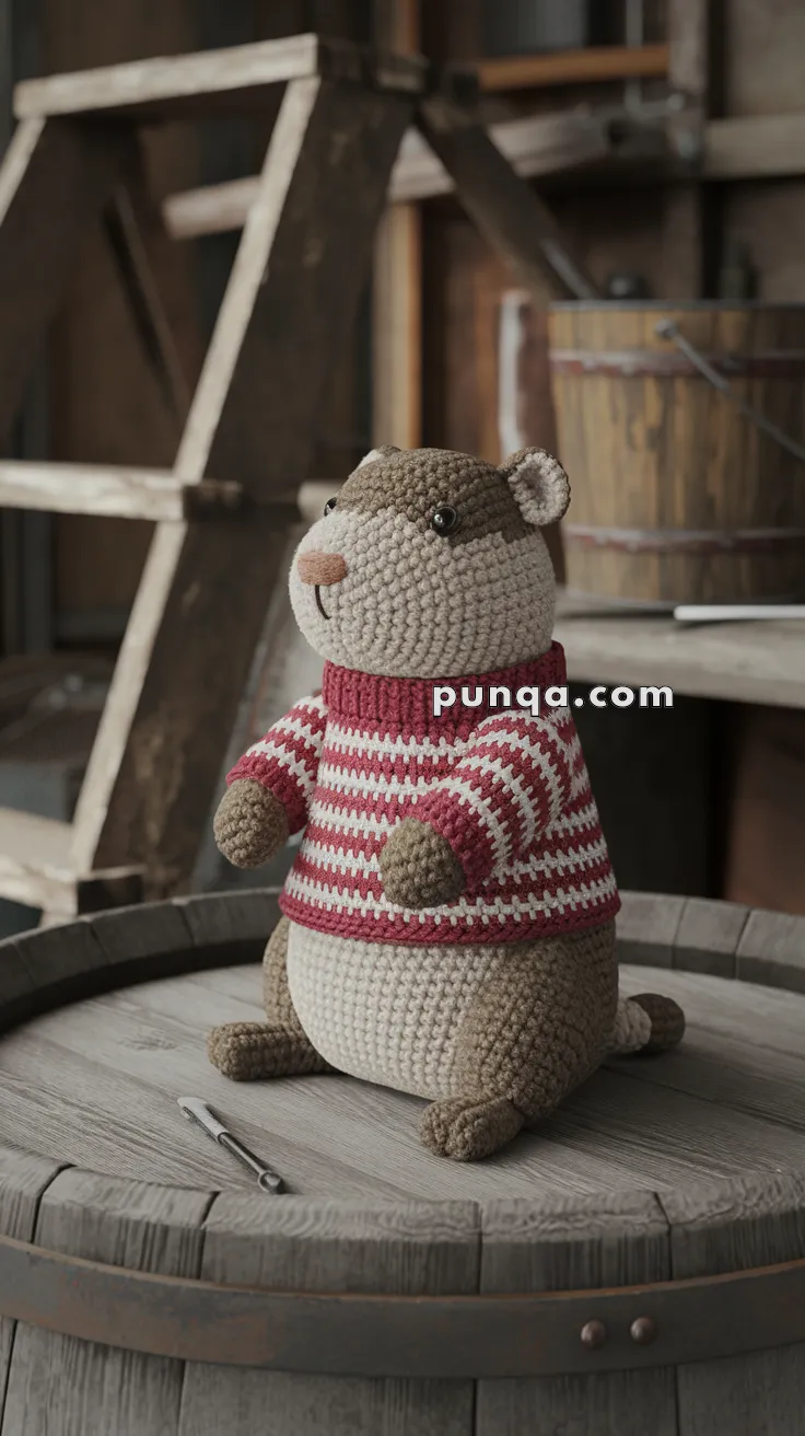Realistic crochet image for Amigurumi Woodchuck - FREE Crochet Pattern