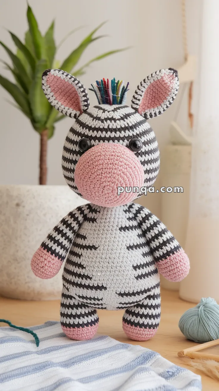 Amigurumi Zebra with Pink Nose – FREE Crochet Pattern