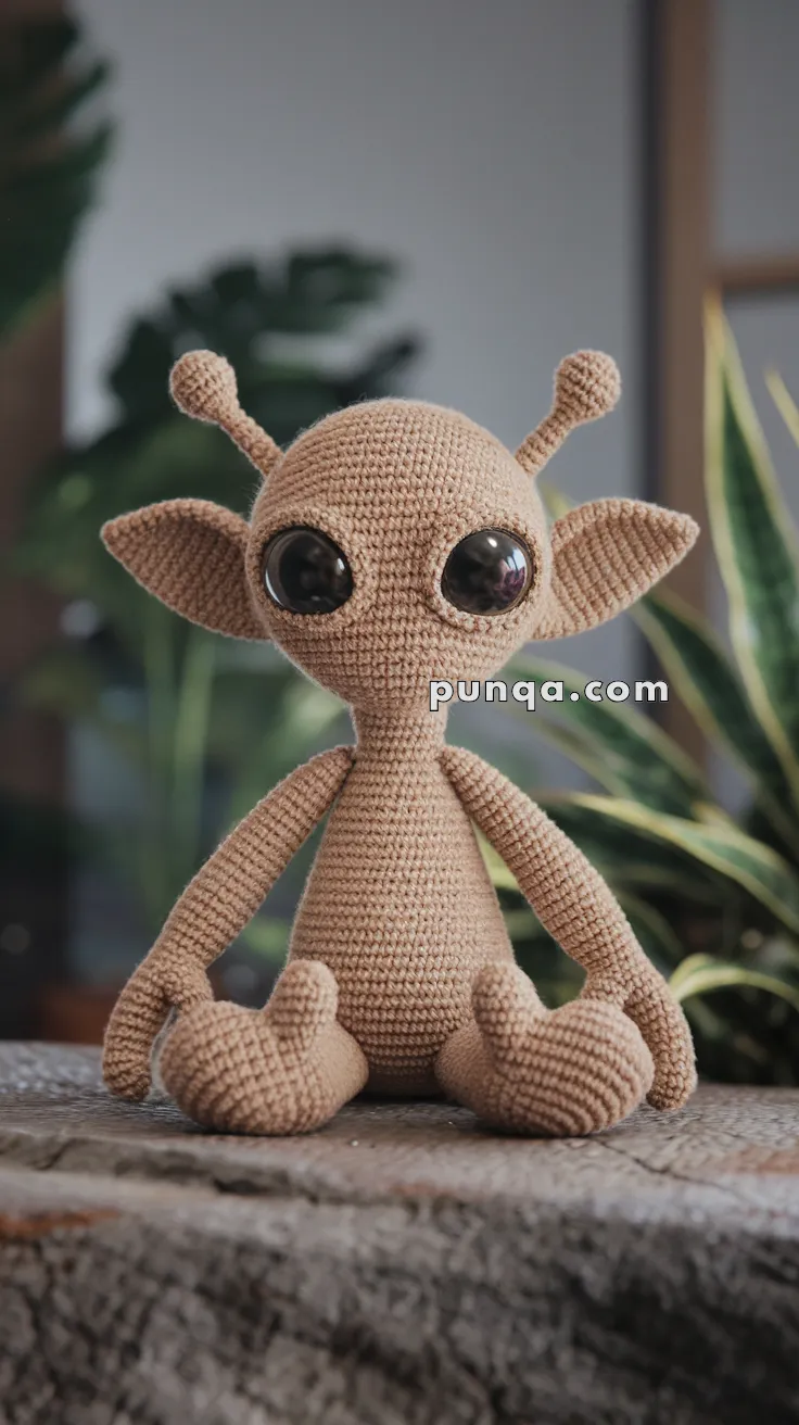 Realistic crochet image for Amigurumi Alien - FREE Crochet Pattern