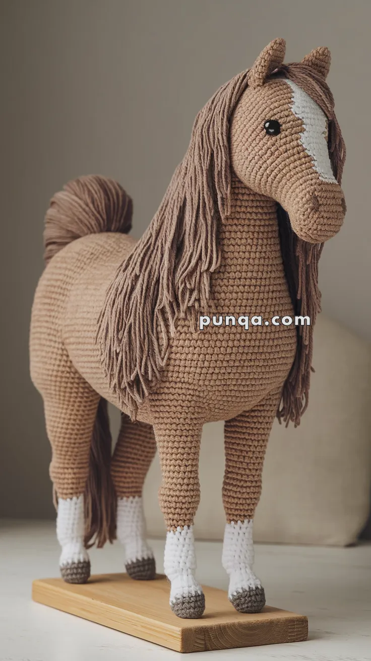 Realistic crochet image for Amigurumi Arabian Horse - FREE Crochet Pattern