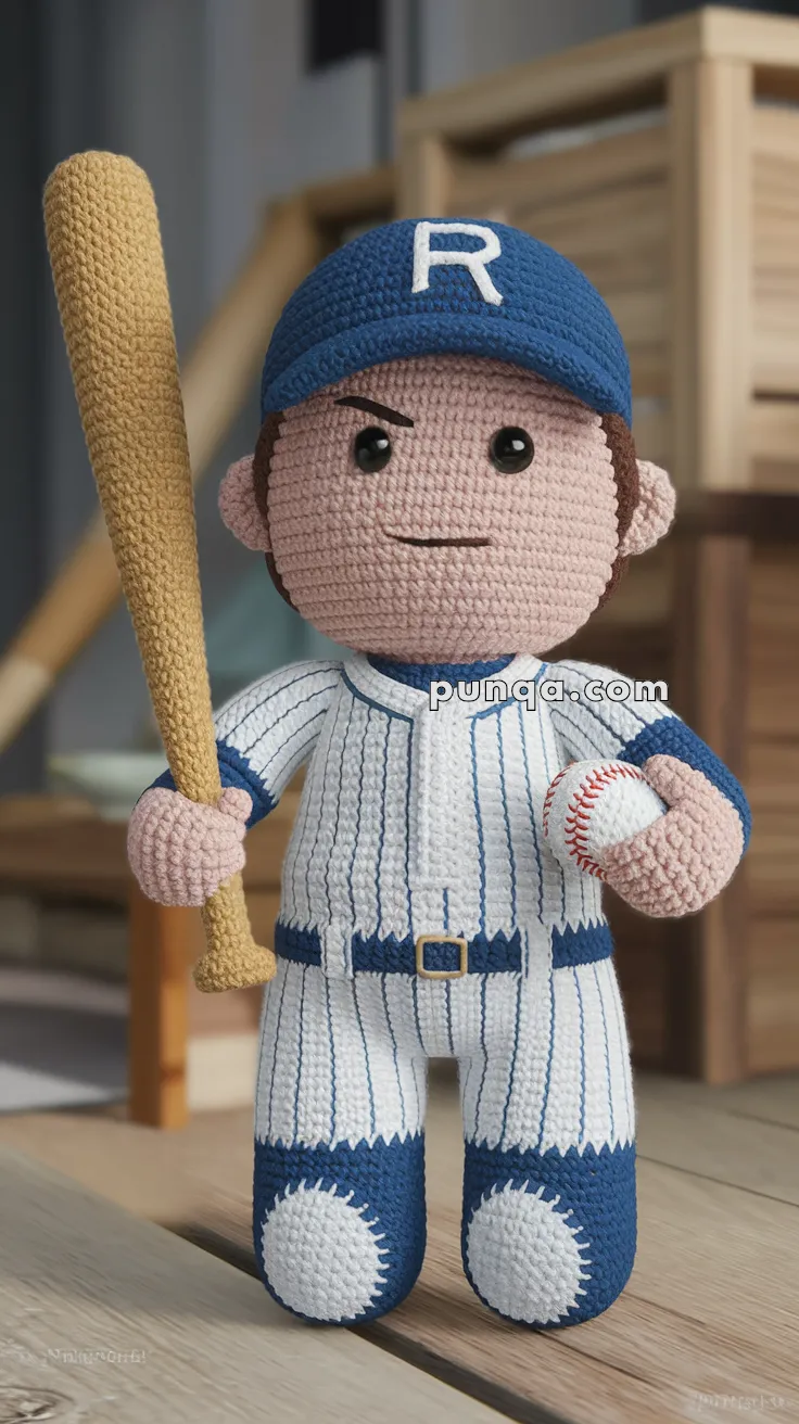 Realistic crochet image for Amigurumi Babe Ruth - FREE Crochet Pattern