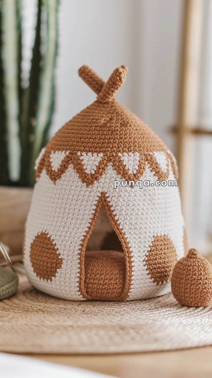 Realistic crochet image for Amigurumi Bedouin Tent For A Mini Desert Scene - FREE Crochet Pattern
