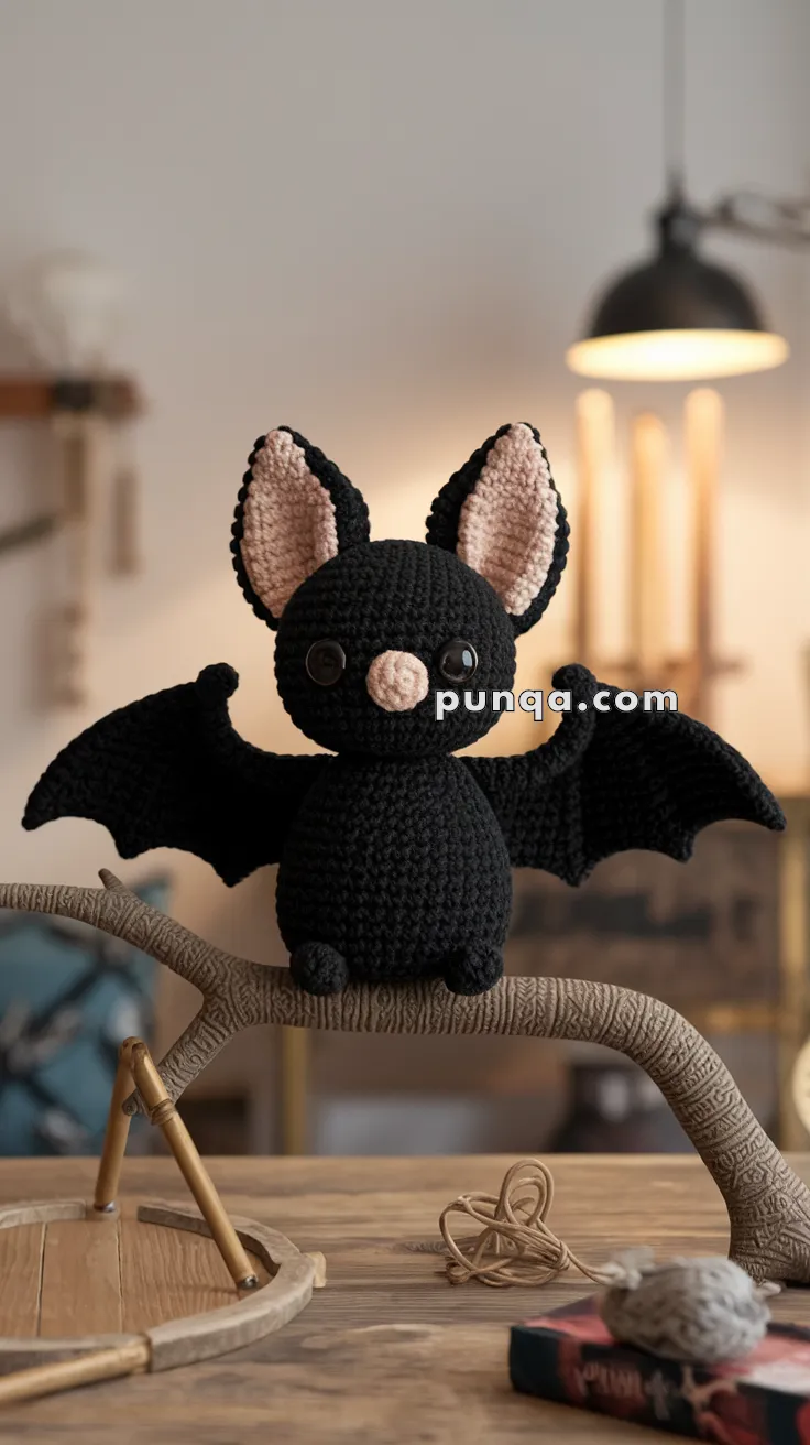 Realistic crochet image for Amigurumi Black Bat - FREE Crochet Pattern