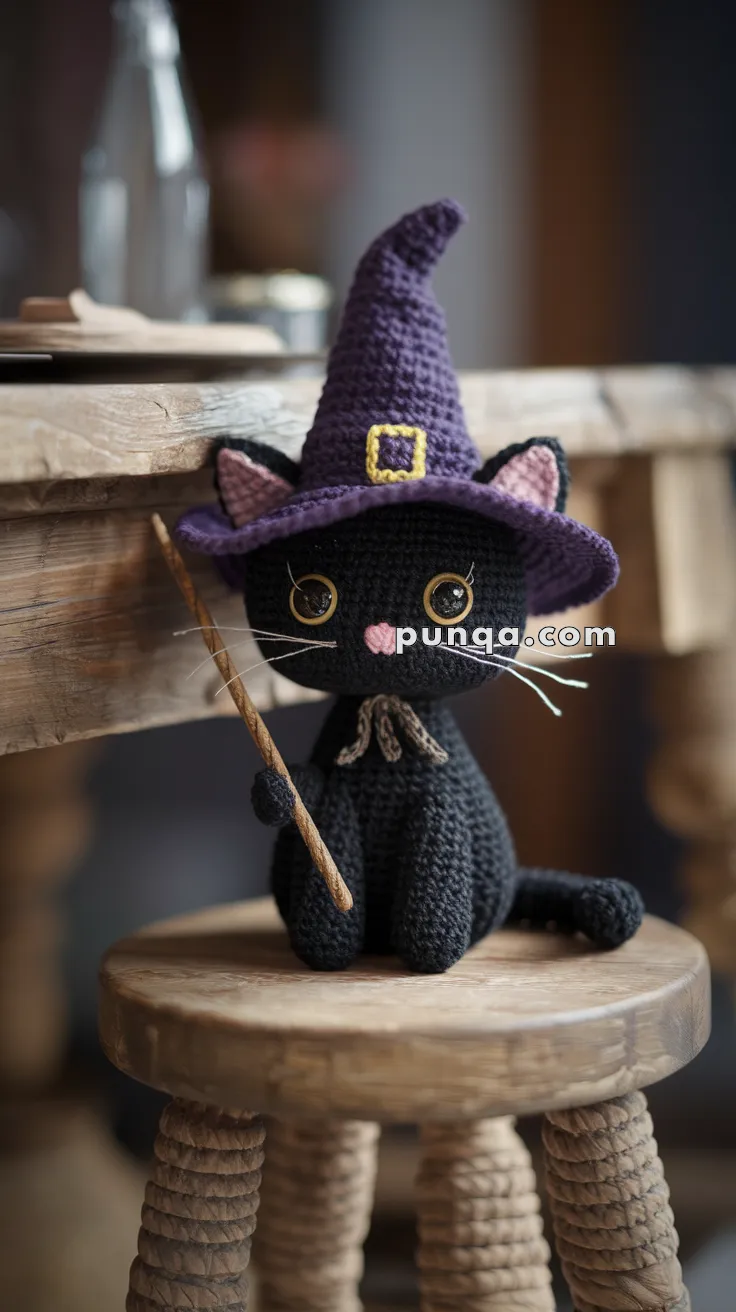 Amigurumi Black Cat Witch – FREE Crochet Pattern