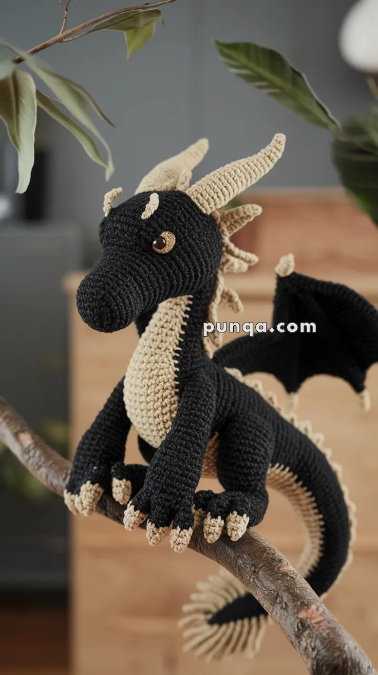 Amigurumi Black Dragon – FREE Crochet Pattern