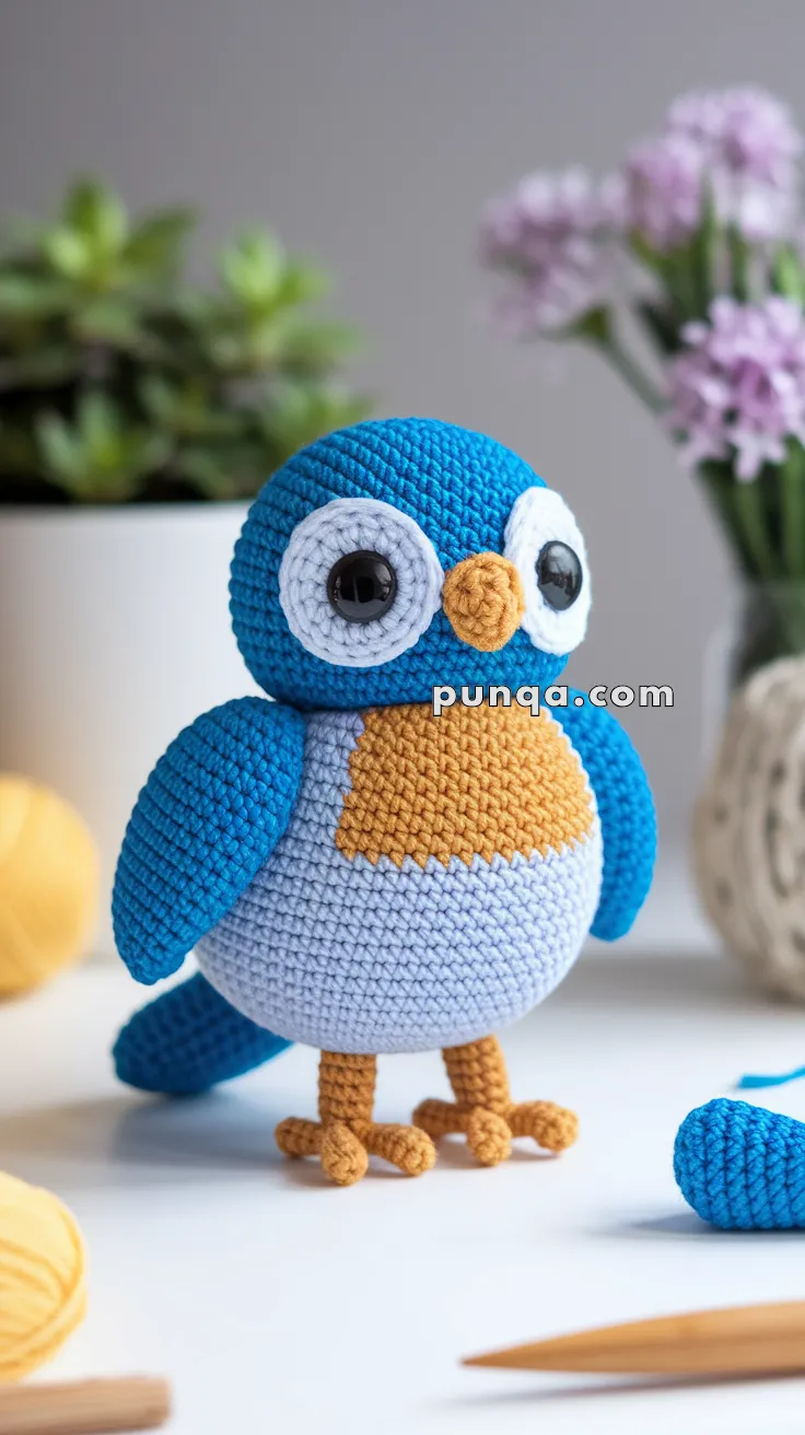 Realistic crochet image for Amigurumi Bluebird - FREE Crochet Pattern