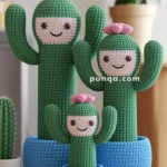 Amigurumi Cactus Family With Faces – FREE Crochet Pattern