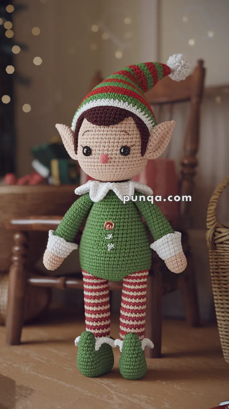 Realistic crochet image for Amigurumi Caroling Elf - FREE Crochet Pattern