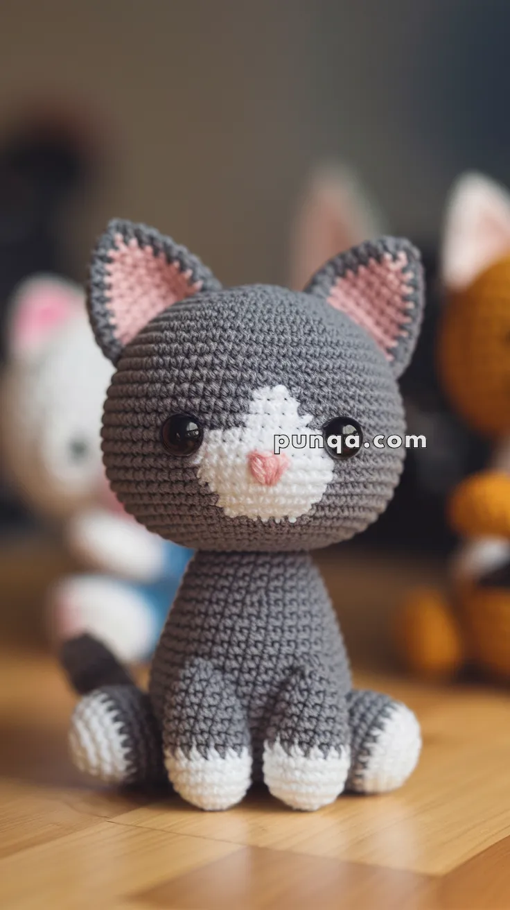 Realistic crochet image for Amigurumi Chibi Cat - FREE Crochet Pattern