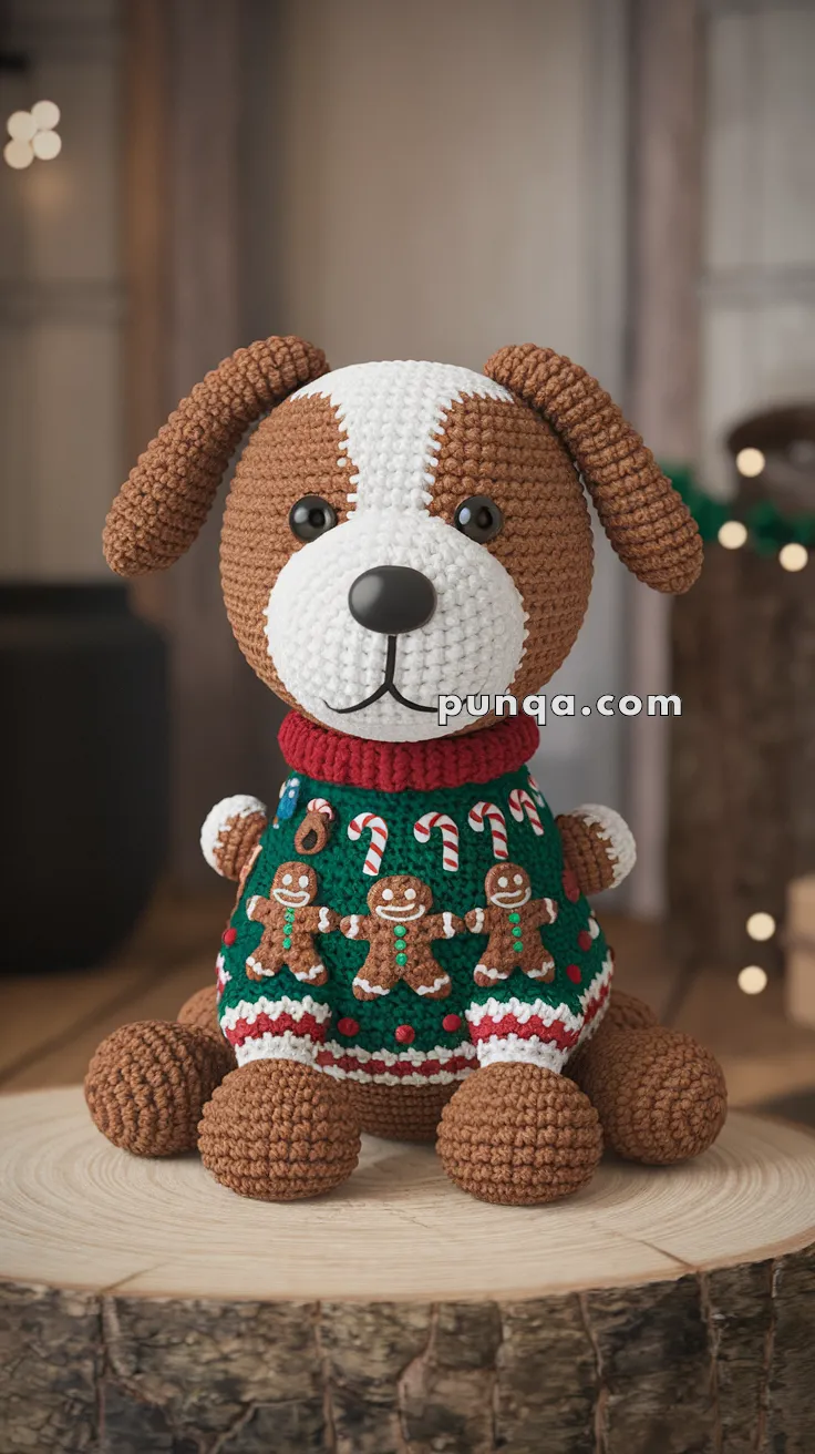 Amigurumi Christmas Gingerbread Dog – FREE Crochet Pattern