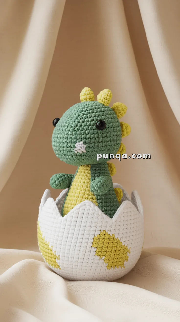 Amigurumi Baby Dinosaur in Egg – FREE Crochet Pattern