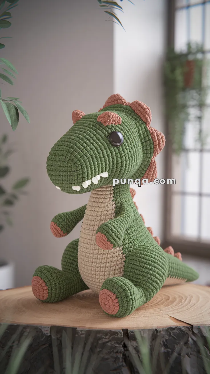 Amigurumi Dinosaur Keychain – FREE Crochet Pattern