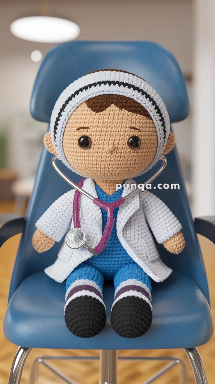 Realistic crochet image for Amigurumi Doctor Doll - FREE Crochet Pattern