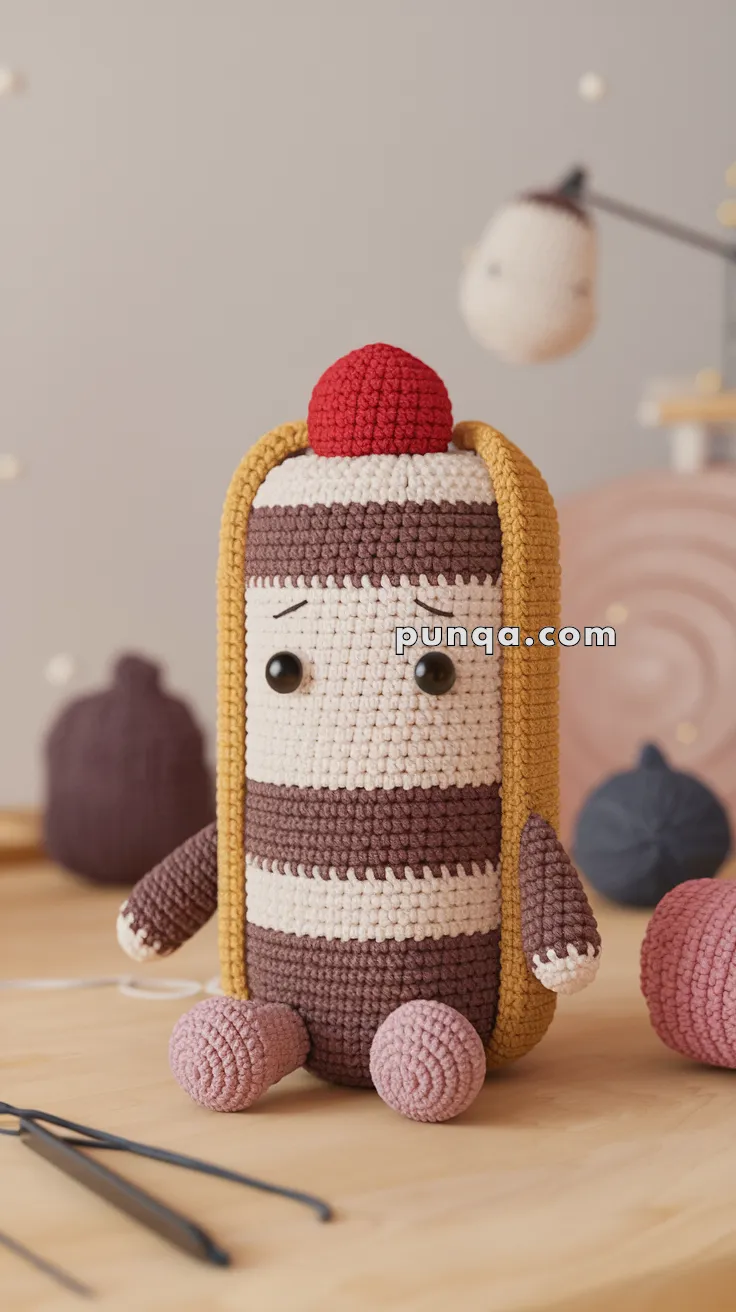 Realistic crochet image for Amigurumi Eclair - FREE Crochet Pattern
